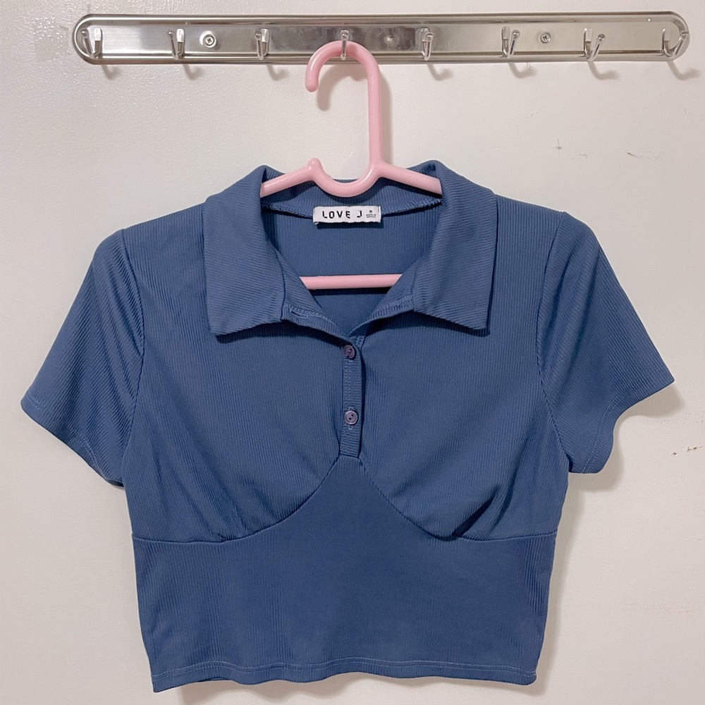Blue Collar Cropped Top